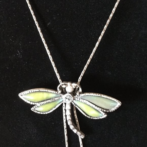 1928 Jewelry Co.VTG Dragonfly Necklace lariat look - Picture 3 of 5